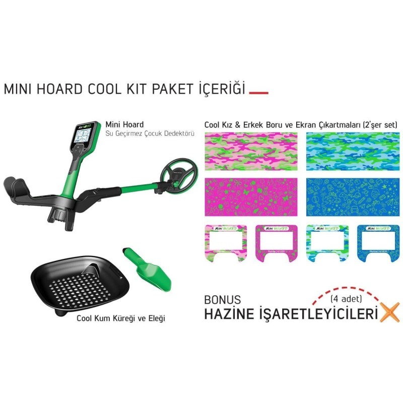 Mini Hoard Suya Dayanıklı Çocuk Dedektörü Cool Kit Paketli-Nokta Makro